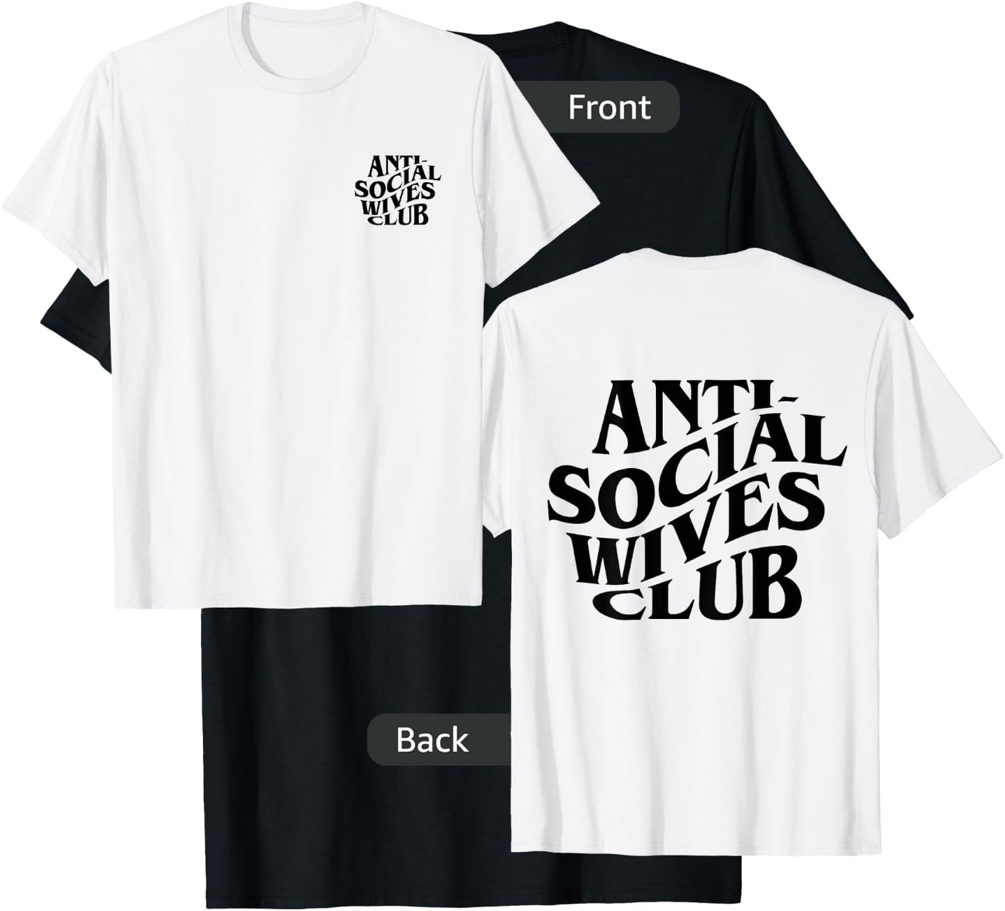 Anti social wives club mother's day funny wife T-Shirt - T-Shirt | Black