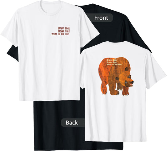 Eric Carle Brown Bear What Do You See? Book Cover Front Back T-Shirt - T-Shirt | Black