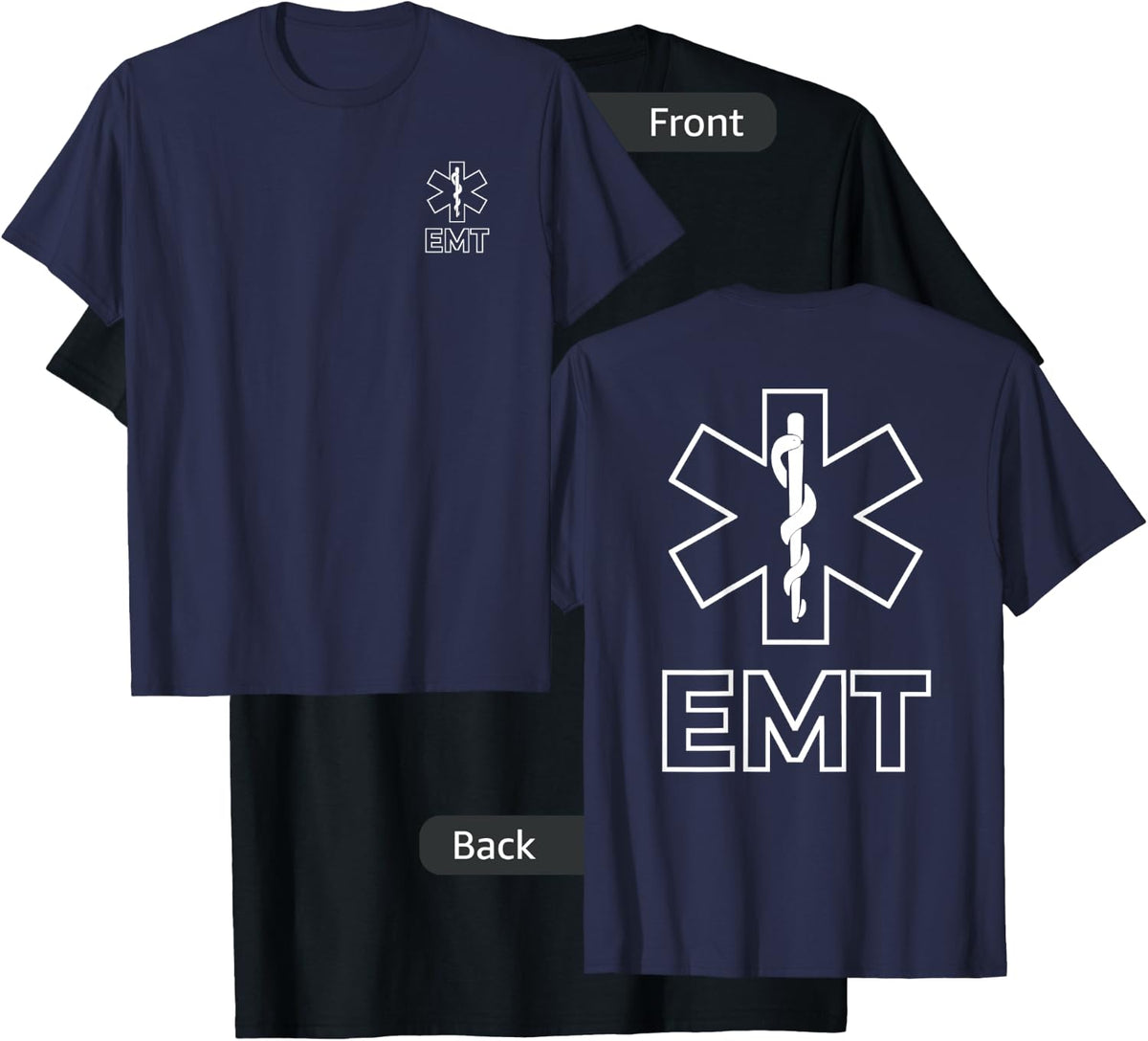 Star of Life Emt Ems Emergency Medical Services Technician T-Shirt - T-Shirt | Black
