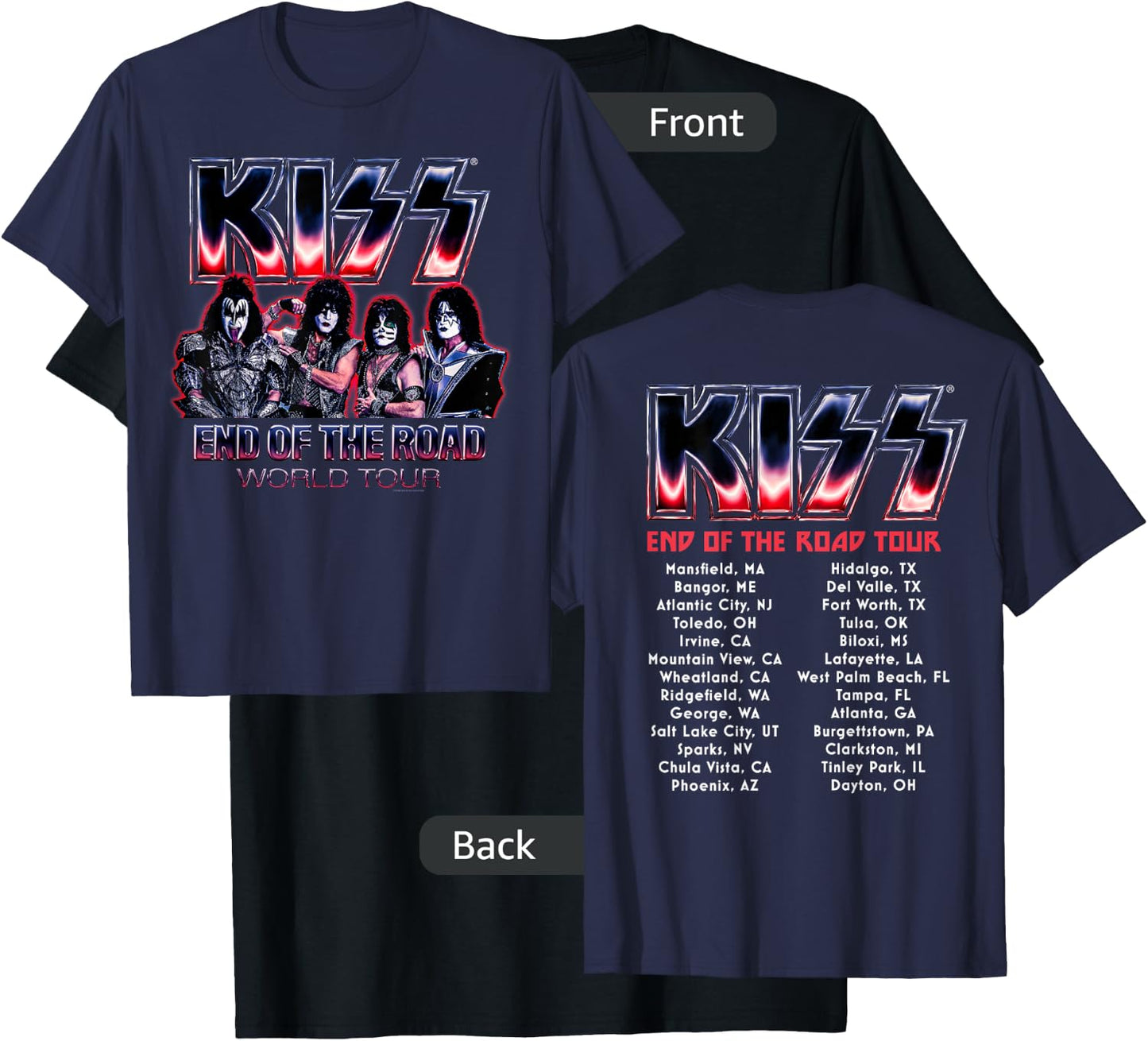 KISS - End Of The Road Tour Chrome T-Shirt - T-Shirt | Black
