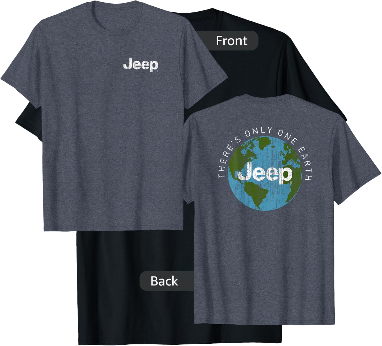 Jeep - There's Only One Earth (Front/Back Print) Small T-Shirt - T-Shirt | Black