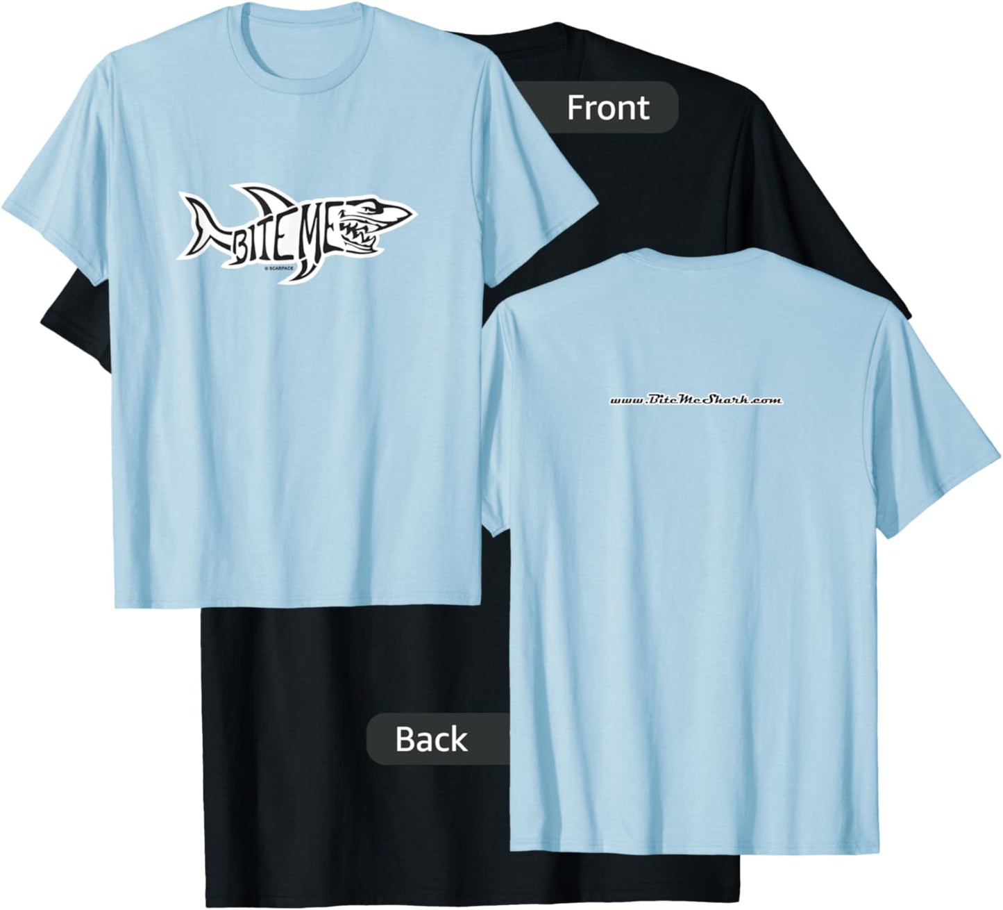 Original Bite Me Shark, Official Classic Retro Fishing T-Shirt - T-Shirt | Black