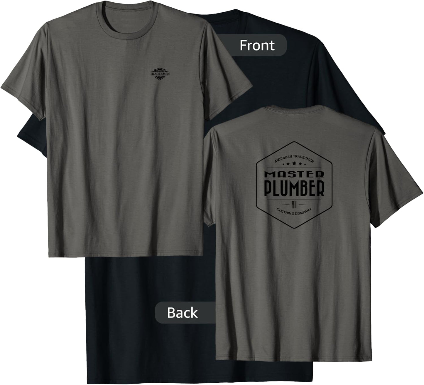 "Master Plumber" with vintage black back design T-Shirt - T-Shirt | Black