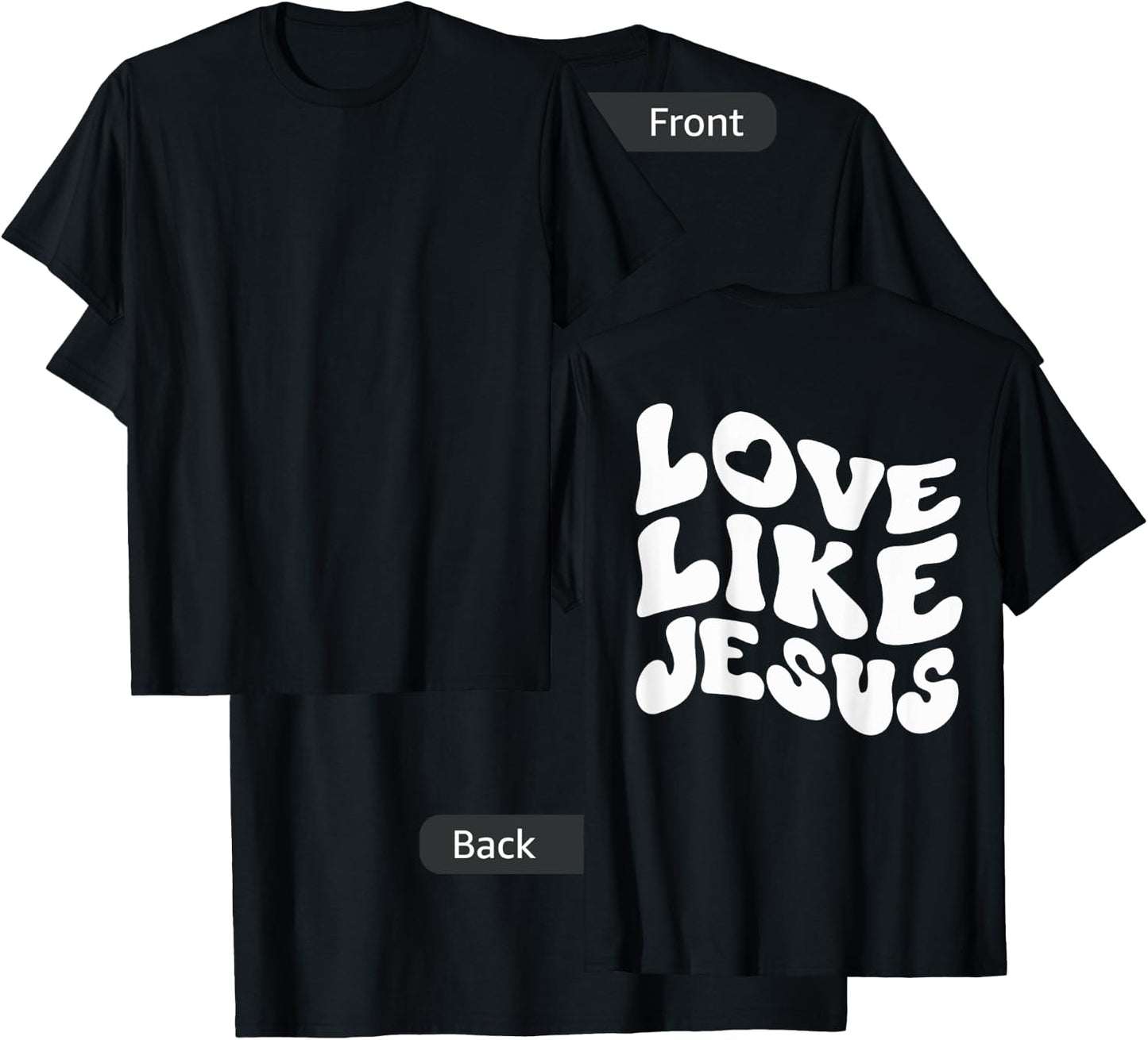Catholic Christian Clothing Love Like Jesus Preppy Groovy T-Shirt - T-Shirt | Black