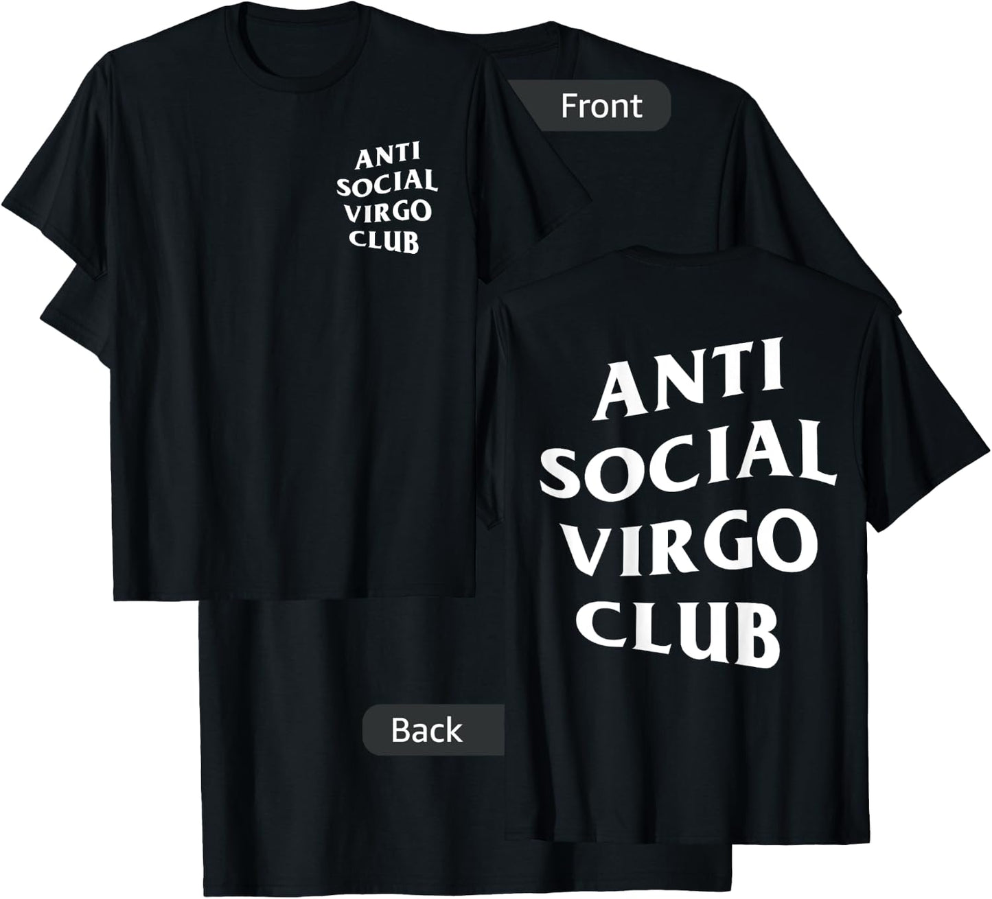 anti social Virgo club introvert birth sign virgo zodiac T-Shirt - T-Shirt | Black