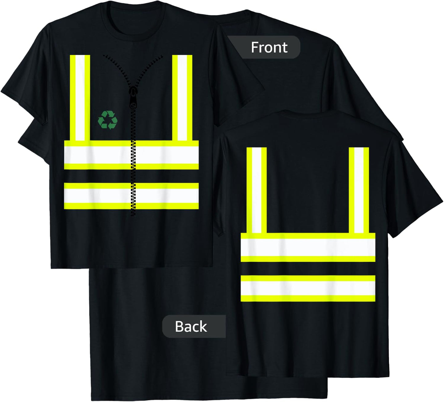 Kids Garbage Man Uniform Trash Truck Halloween Costume Boy's T-Shirt - T-Shirt | Black