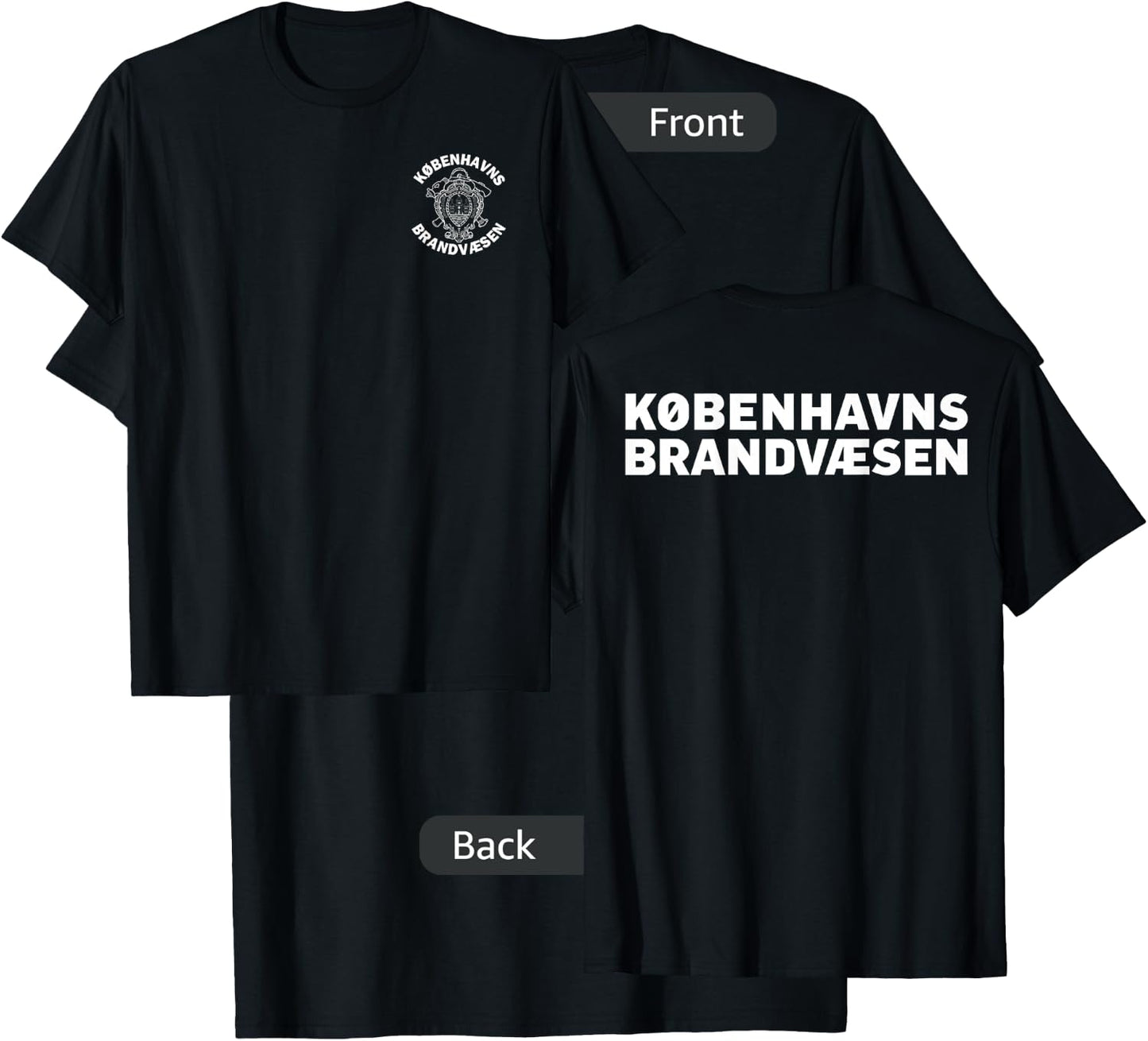 Danish Copenhagen Fire Department Firefighter T-Shirt - T-Shirt | Black