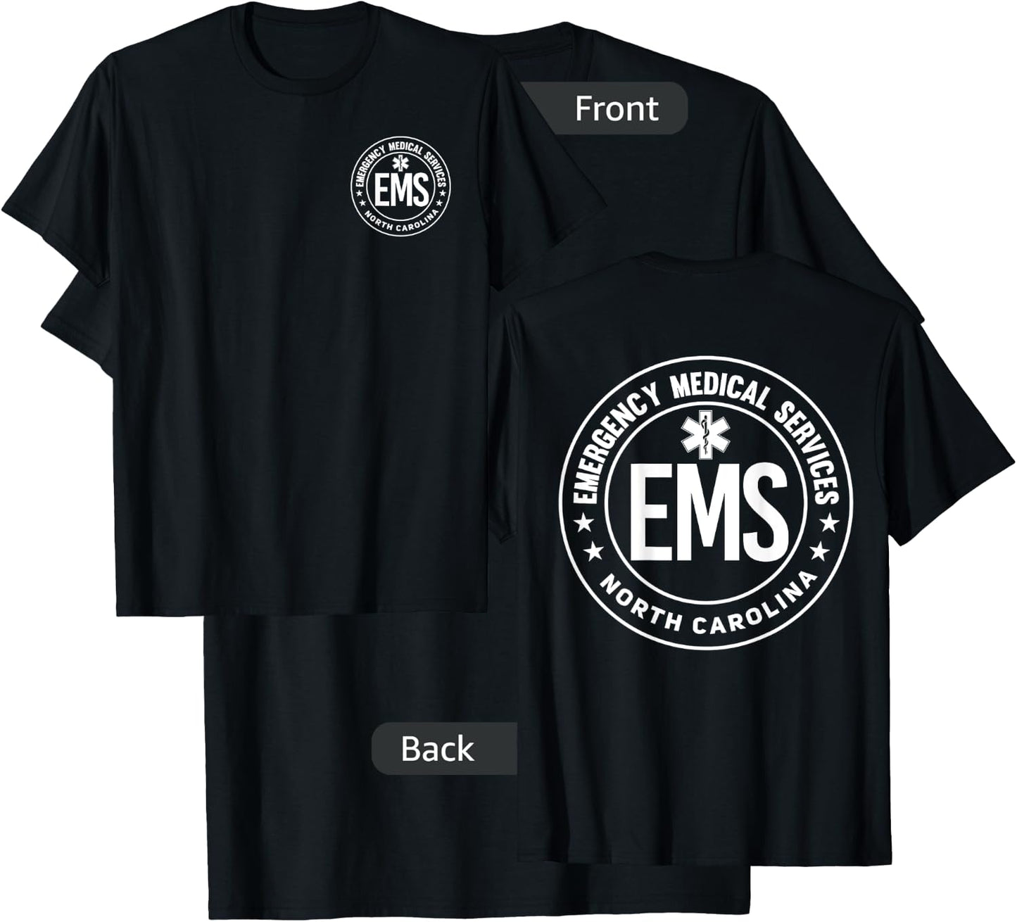North Carolina EMS Emergency Medical Services EMT T-Shirt - T-Shirt | Black