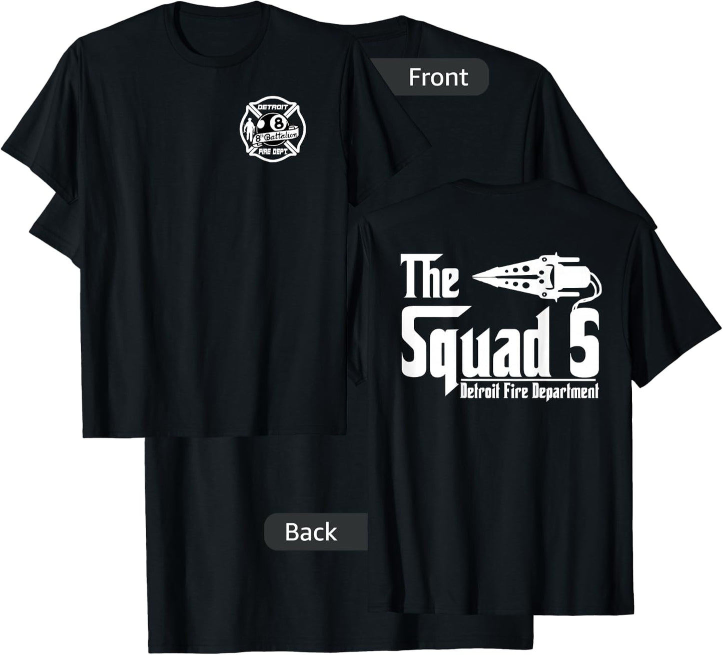 The Squad 5 Detroit Fire Department by JaySinMyers T-Shirt - T-Shirt | Black