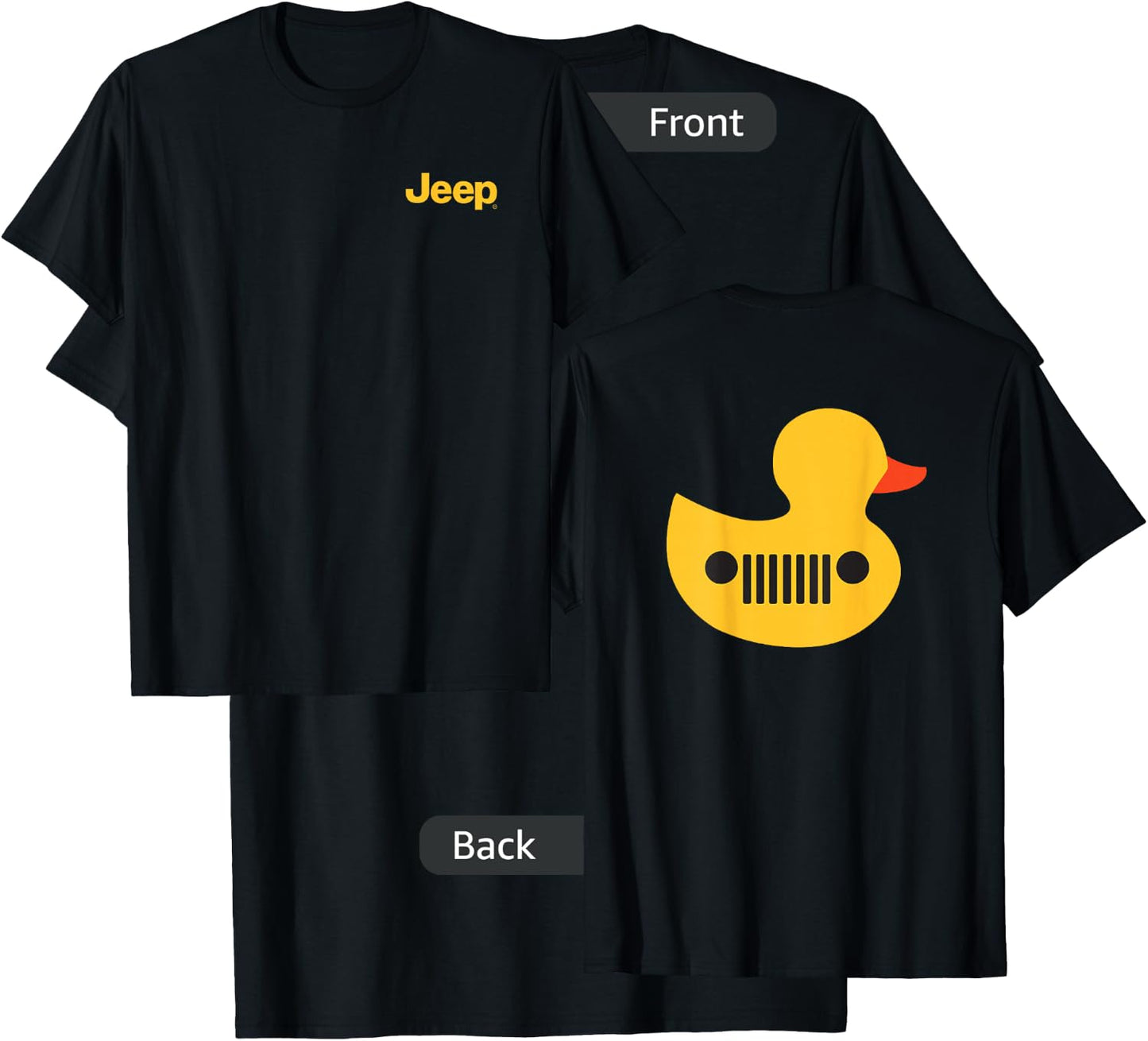 Jeep Duck (Front/Back Print) Small T-Shirt - T-Shirt | Black