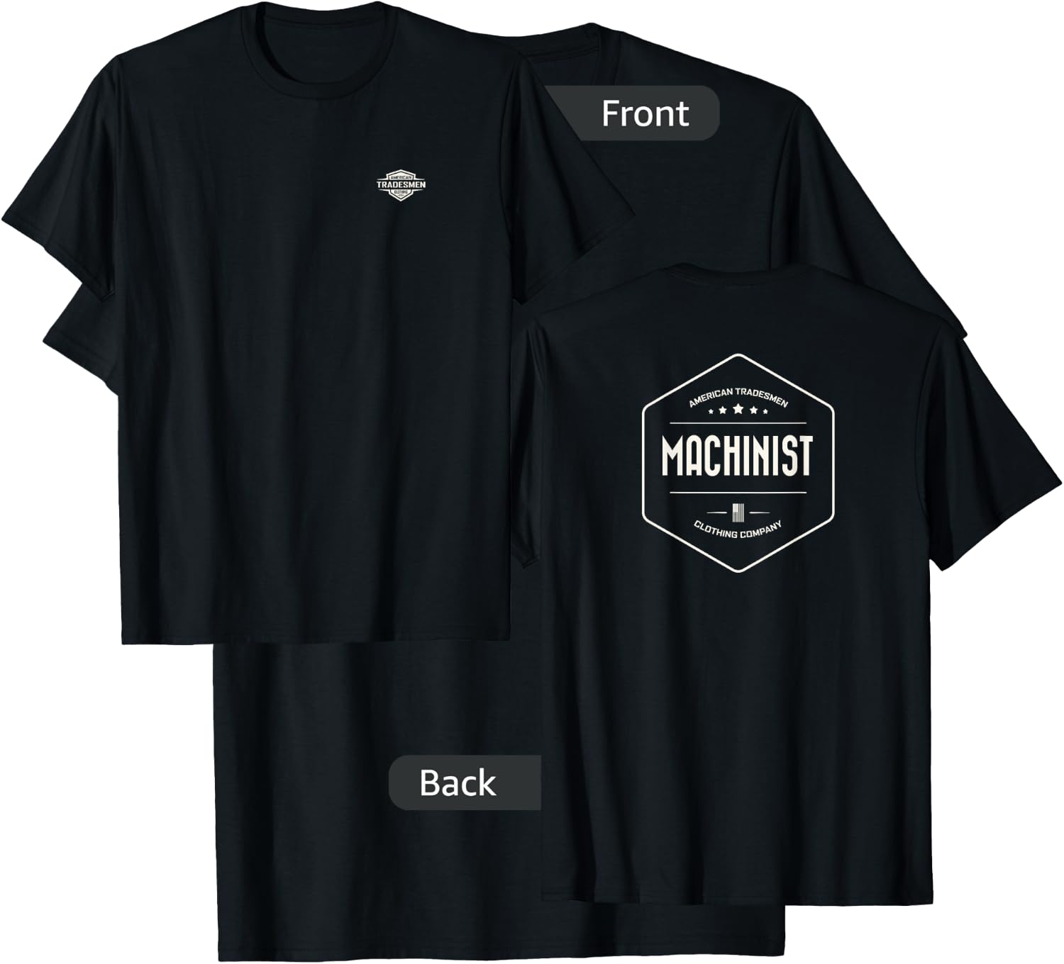 "Machinist" with vintage white back design T-Shirt - T-Shirt | Black