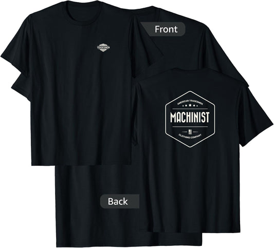 "Machinist" with vintage white back design T-Shirt - T-Shirt | Black