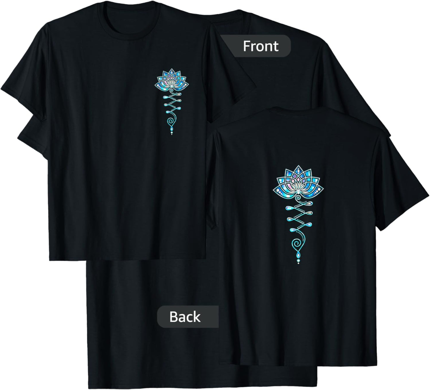 Lotus, blossom, flower, yoga, symbol, Buddhism, meditation T-Shirt - T-Shirt | Black