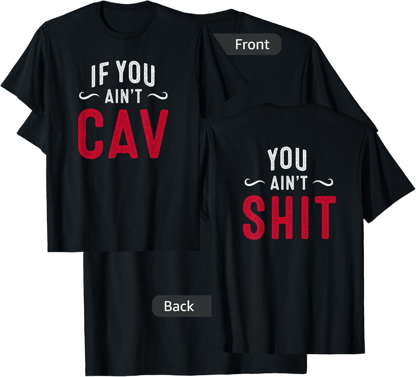 Cavalry Scout 19D If You Ain't CAV You Ain't Shit Vintage Themed Men's Black Small T-Shirt - T-Shirt | Black