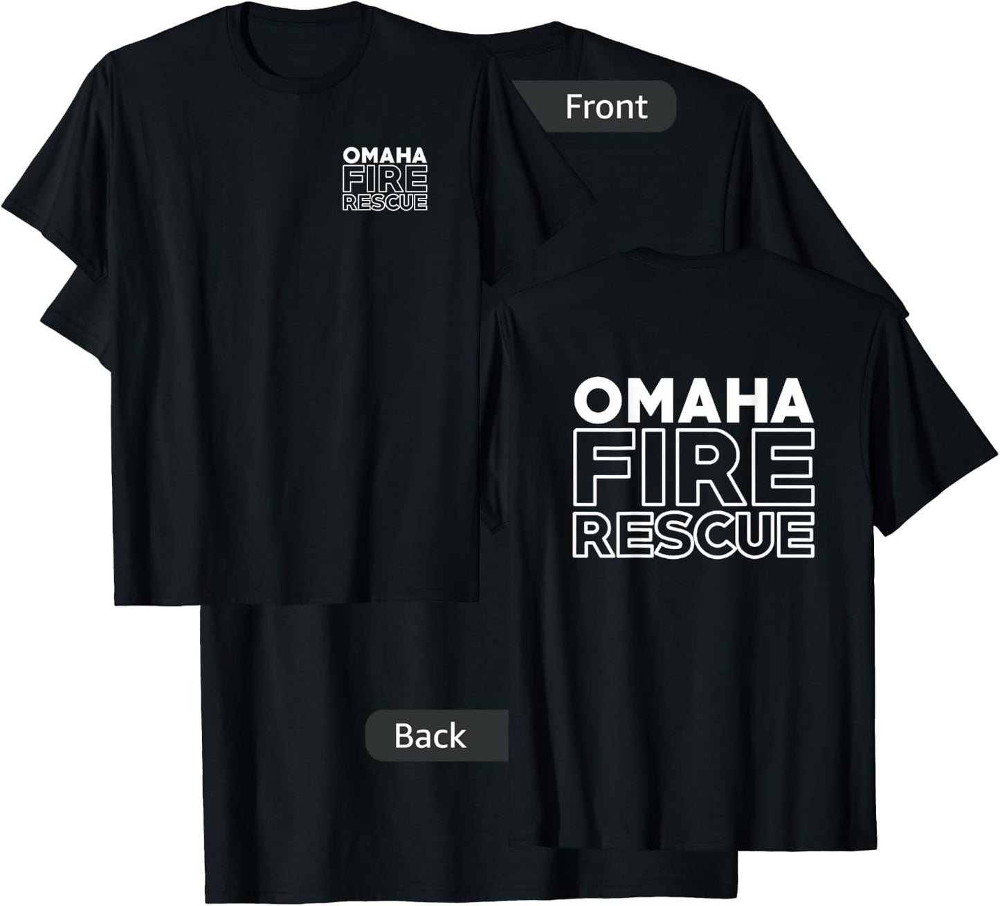 City of Omaha Fire Rescue Nebraska Firefighter T-Shirt - T-Shirt | Black