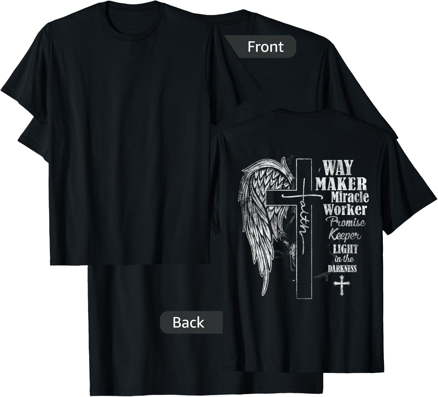 Way Maker Miracle Worker Promise Keeper, Faith, Christian T-Shirt - T-Shirt | Black