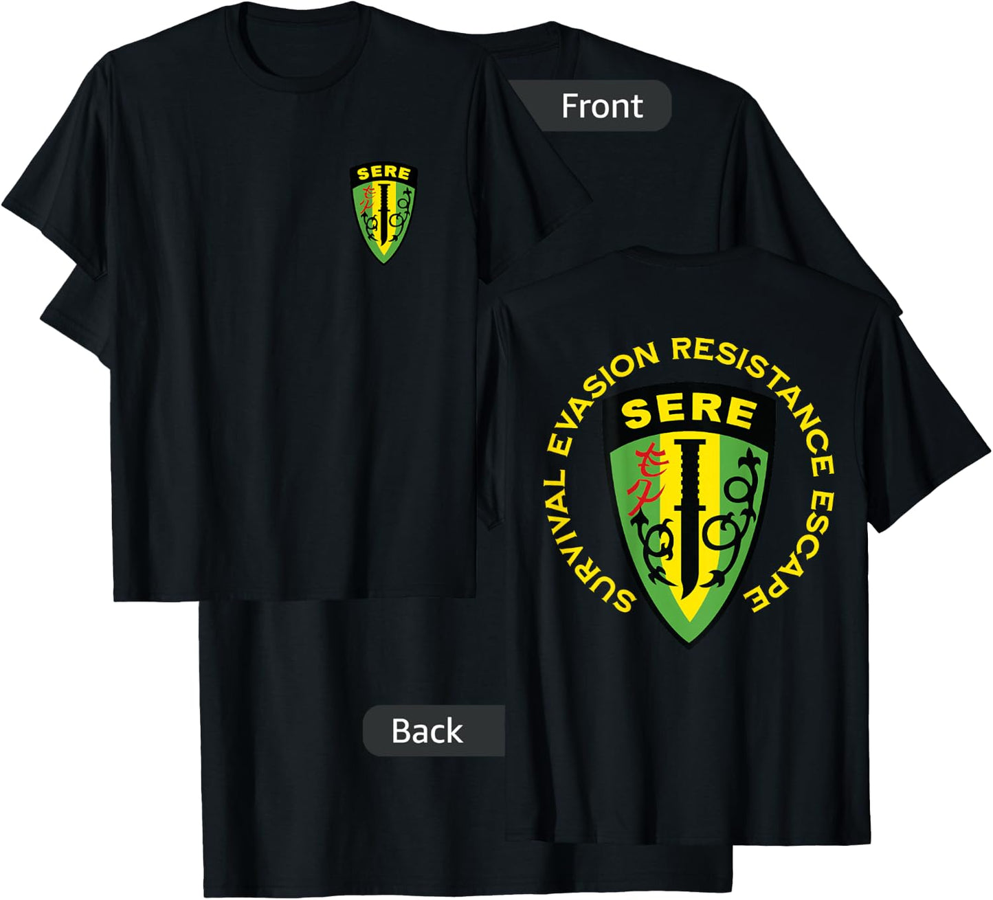 Jeff Hobrath -Adults Black SERE Survival Evasion Resistance Escape T-Shirt - T-Shirt | Black