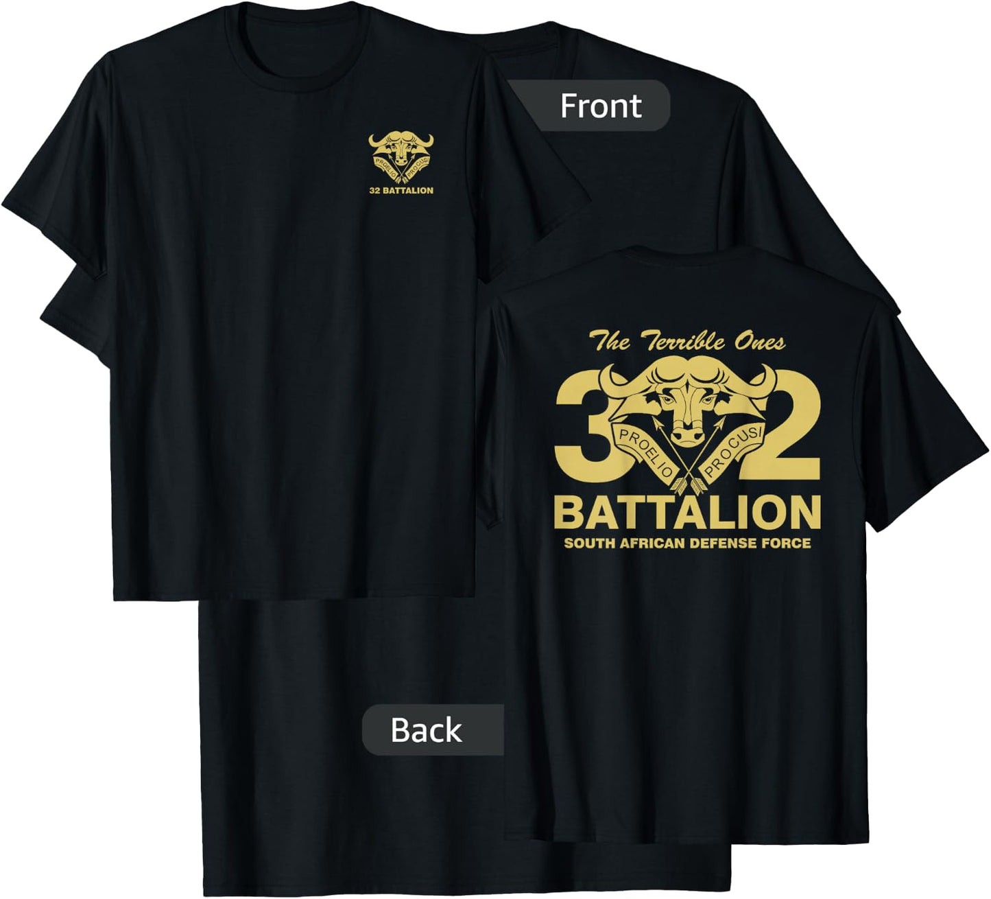 Buffalo 32 Battalion South African Army T-Shirt - T-Shirt | Black
