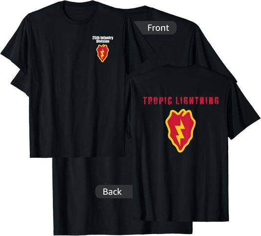 25th Infantry Division US Army Military Tropic Lightning T-Shirt - T-Shirt | Black