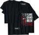 I Like Guns Beer And Maybe 3 People - Funny Gun - ON BACK T-Shirt - T-Shirt | Black