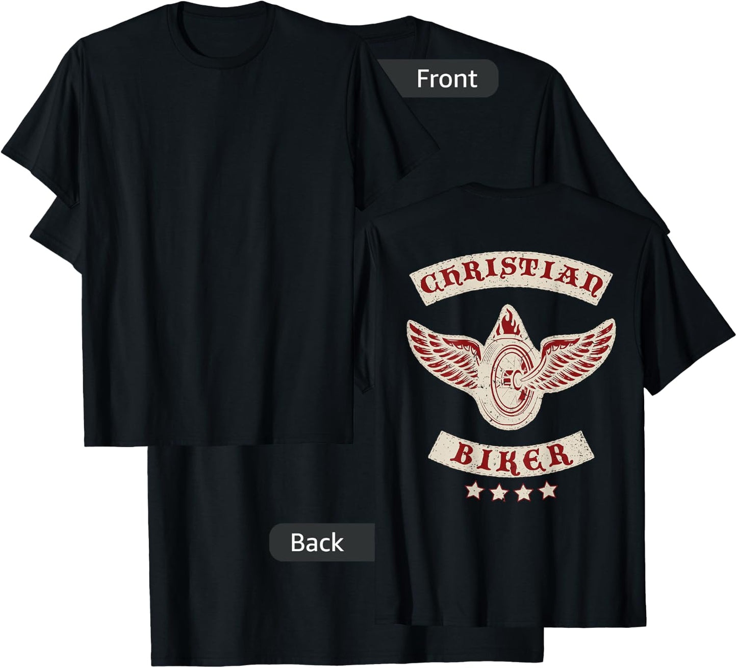 Christian Biker for Jesus | Motorcycle Gear (Design on back) T-Shirt - T-Shirt | Black