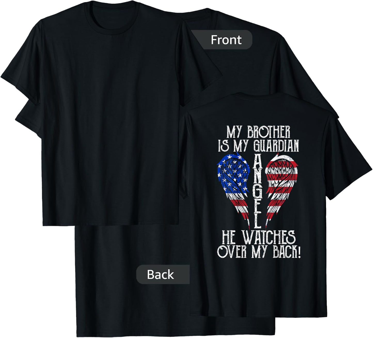Memorial of My Brother, Loss of Brother, Brother in Heaven T-Shirt - T-Shirt | Black