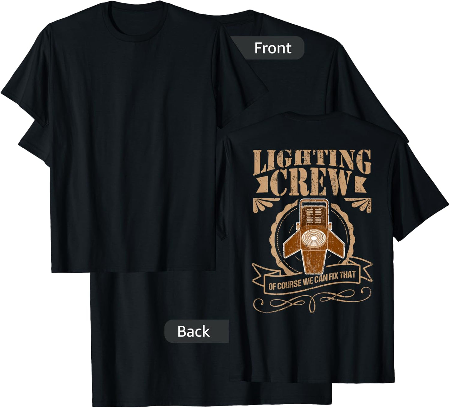 Light Guy Shirt LIGHTING CREW Gift Stage Crew T-Shirt - T-Shirt | Black