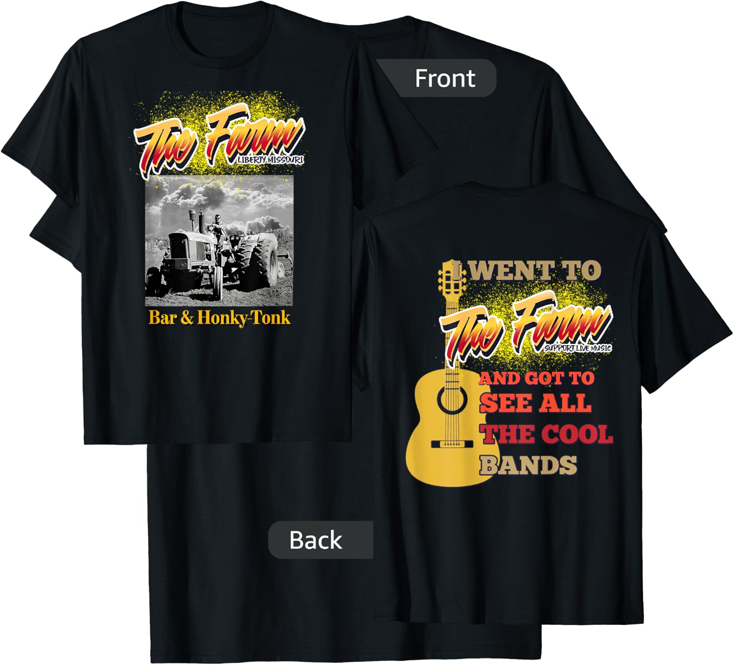 The Farm Liberty Missouri USA Live Music Bar Honky-tonk #3 T-Shirt - T-Shirt | Black