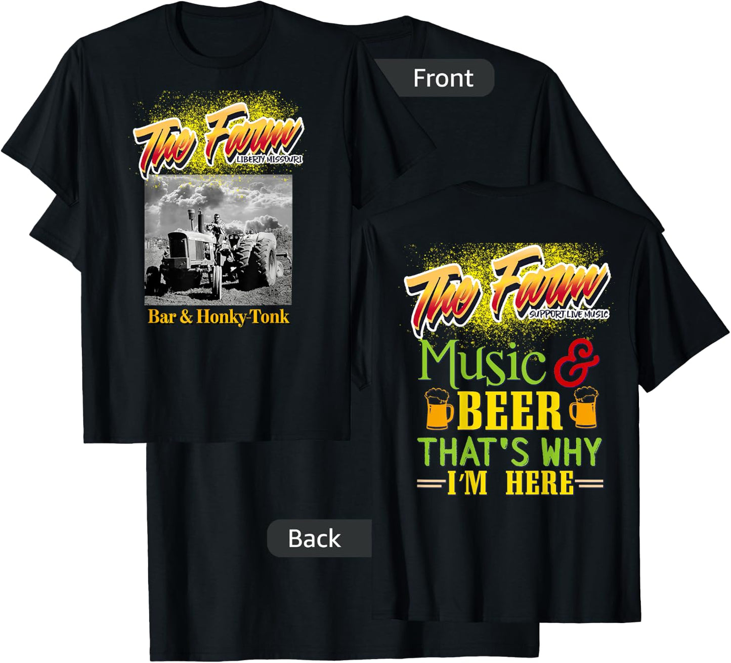 The Farm Liberty Missouri USA Live Music Bar Honky-tonk #1 T-Shirt - T-Shirt | Black