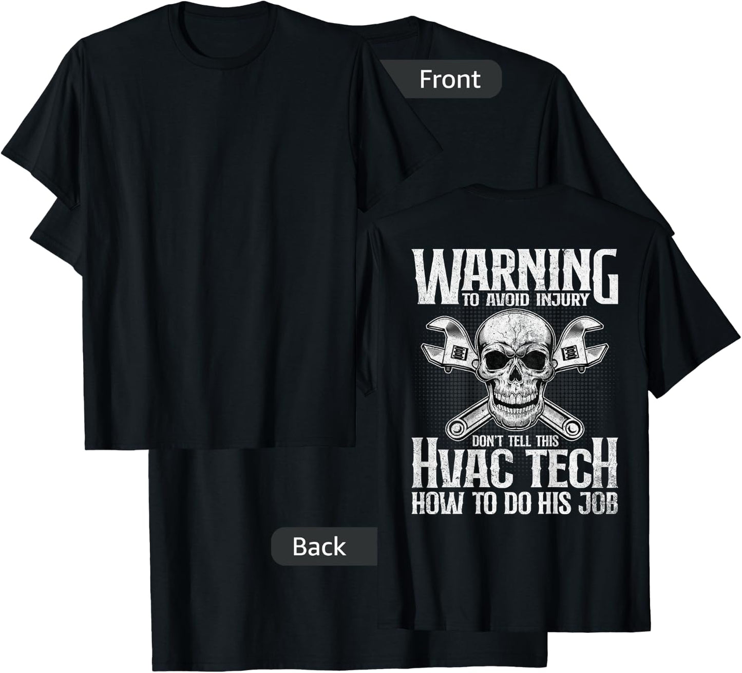 HVAC Technician Funny HVAC Tech Design On Back T-Shirt - T-Shirt | Black