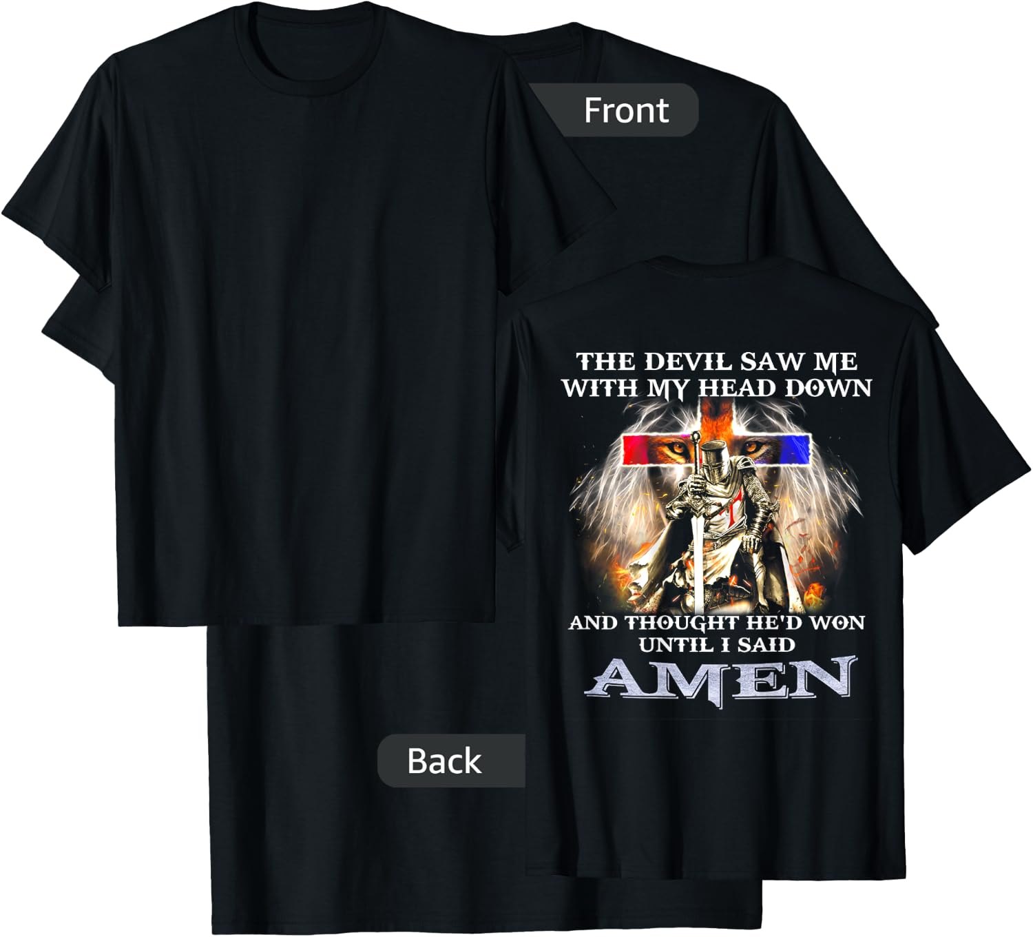 The Devil Saw Me WIth My Head Down Lion (on back) T-Shirt - T-Shirt | Black