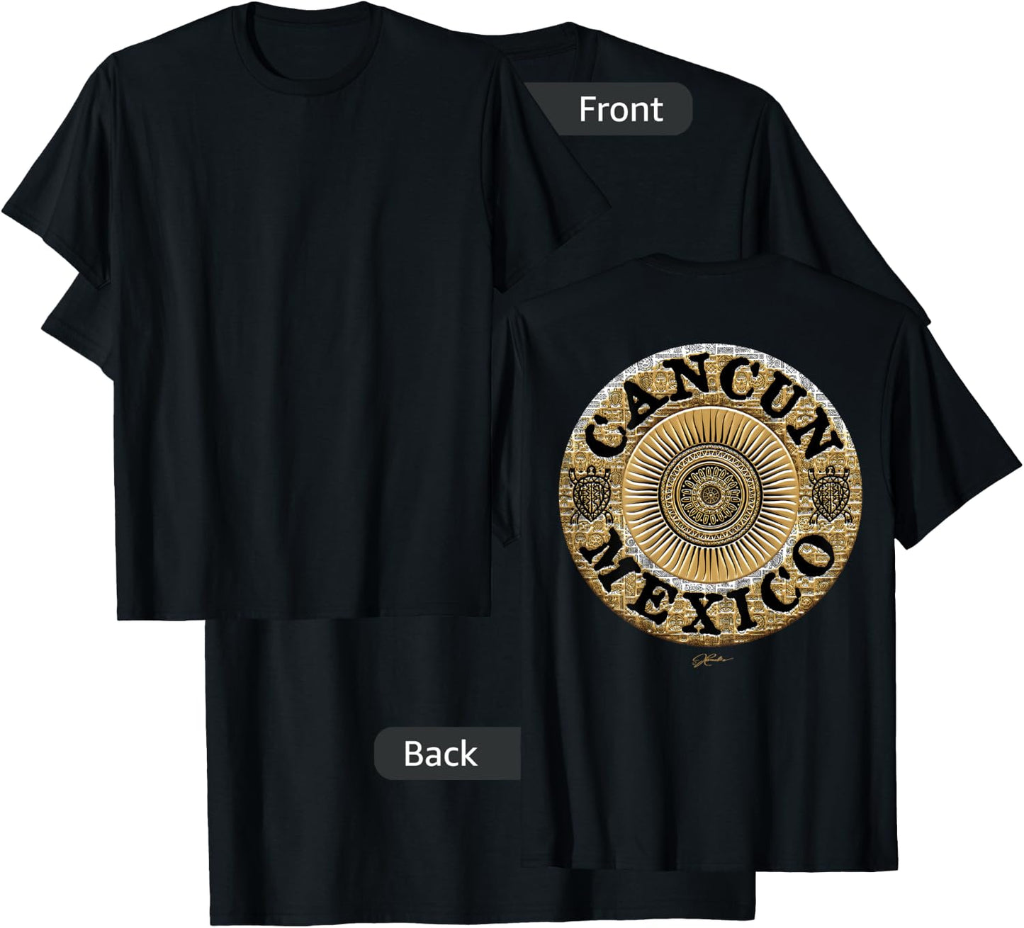 JCombs: Cancun, Mexico, Mayan Sun T-Shirt - T-Shirt | Black