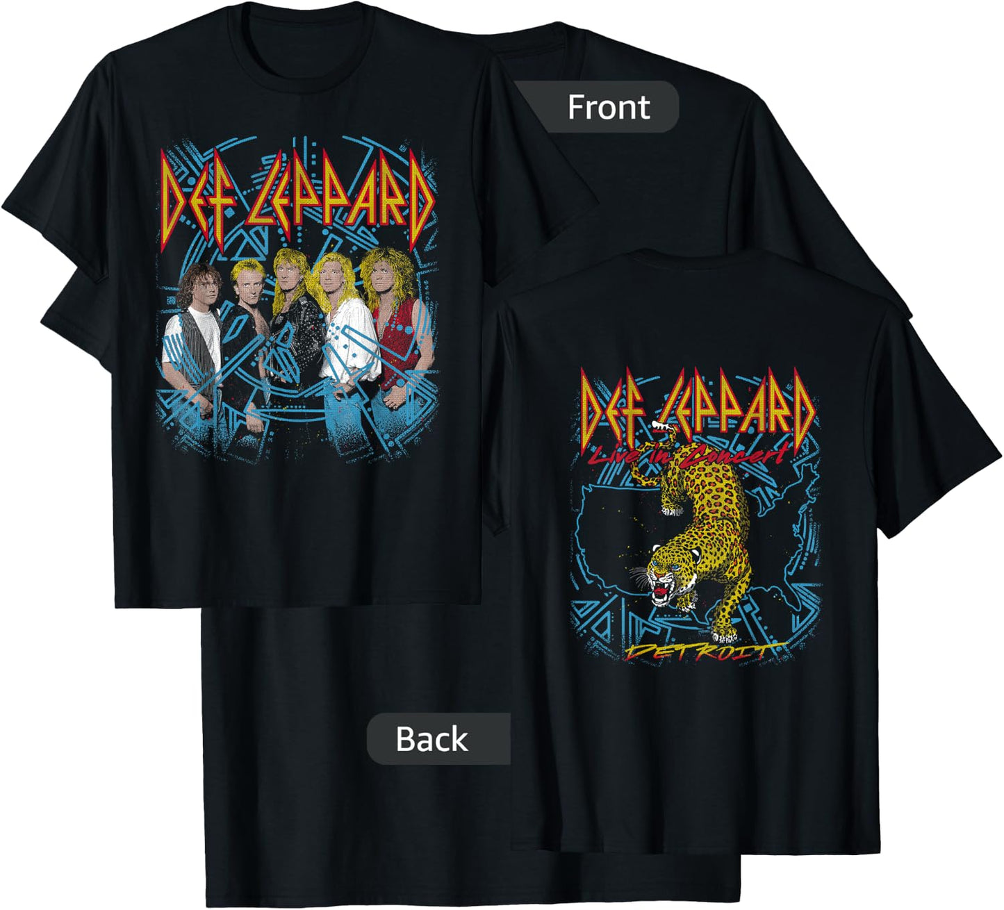 Def Leppard - Hysteria City Detroit T-Shirt - T-Shirt | Black