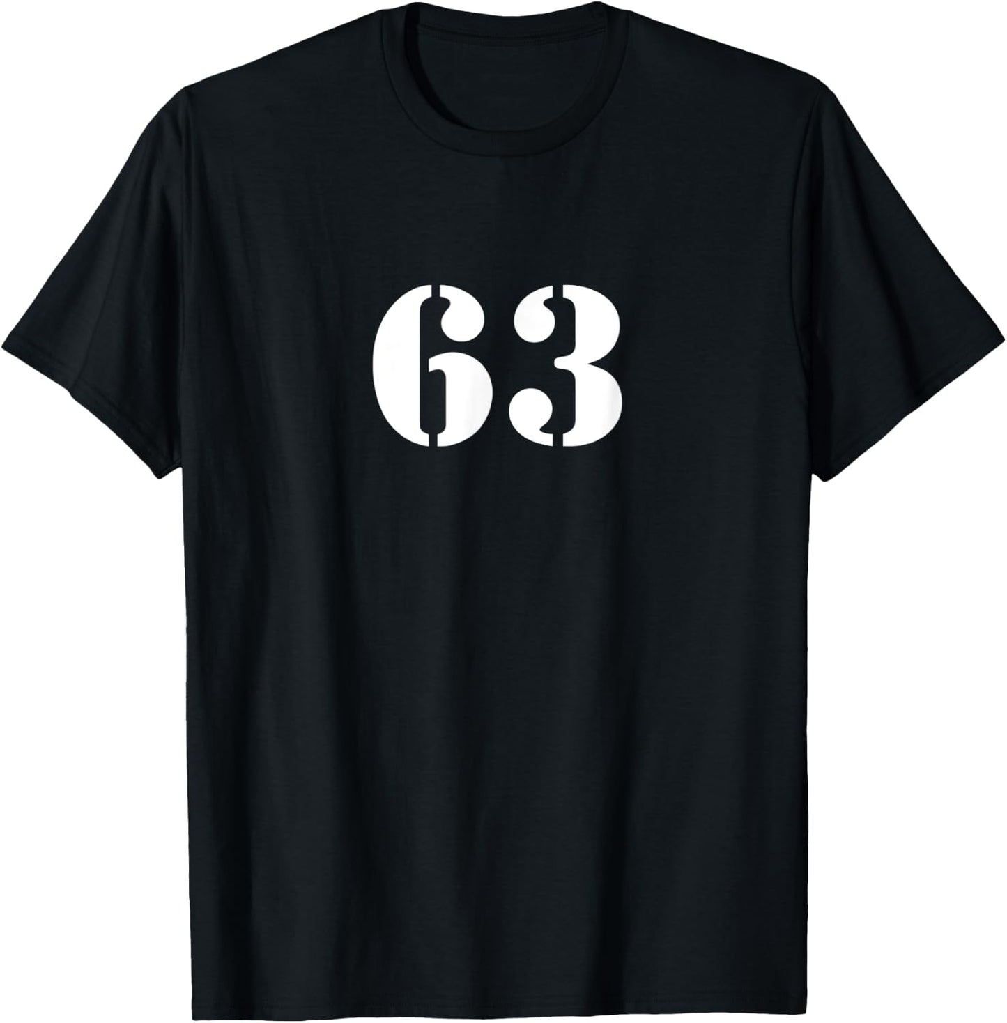 Sixty Three Number 63 Numbered T-Shirt - T-Shirt | Black