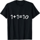 Programmer 1+1=10 Binary code T-Shirt - T-Shirt | Black