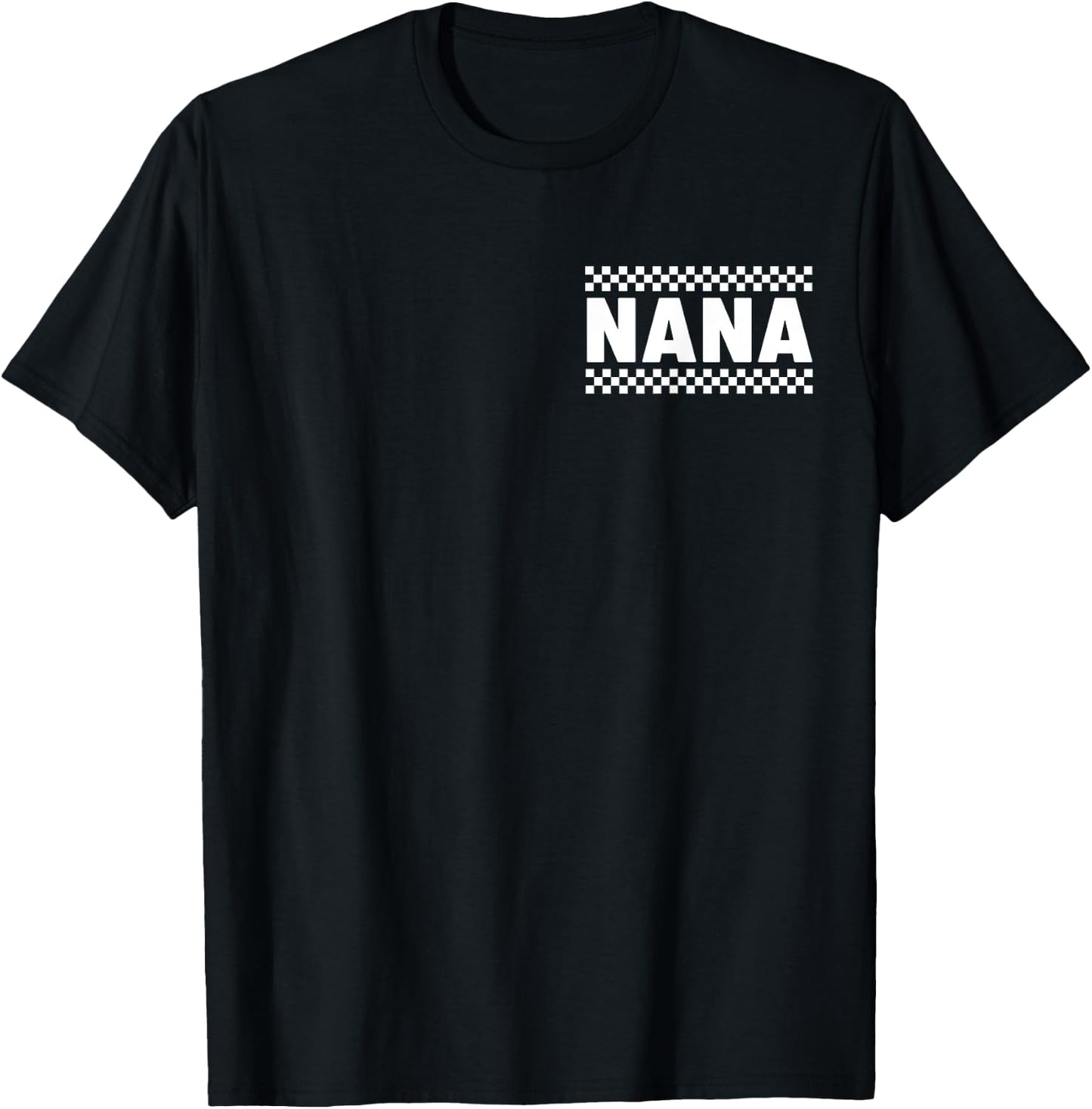 Nana Hosting Race Car Pit Crew Checkered Birthday Party Cool T-Shirt - T-Shirt | Black
