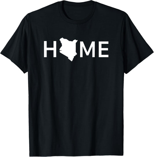 Kenya Home Country Love Outline Silhouette Africa T-Shirt - T-Shirt | Black