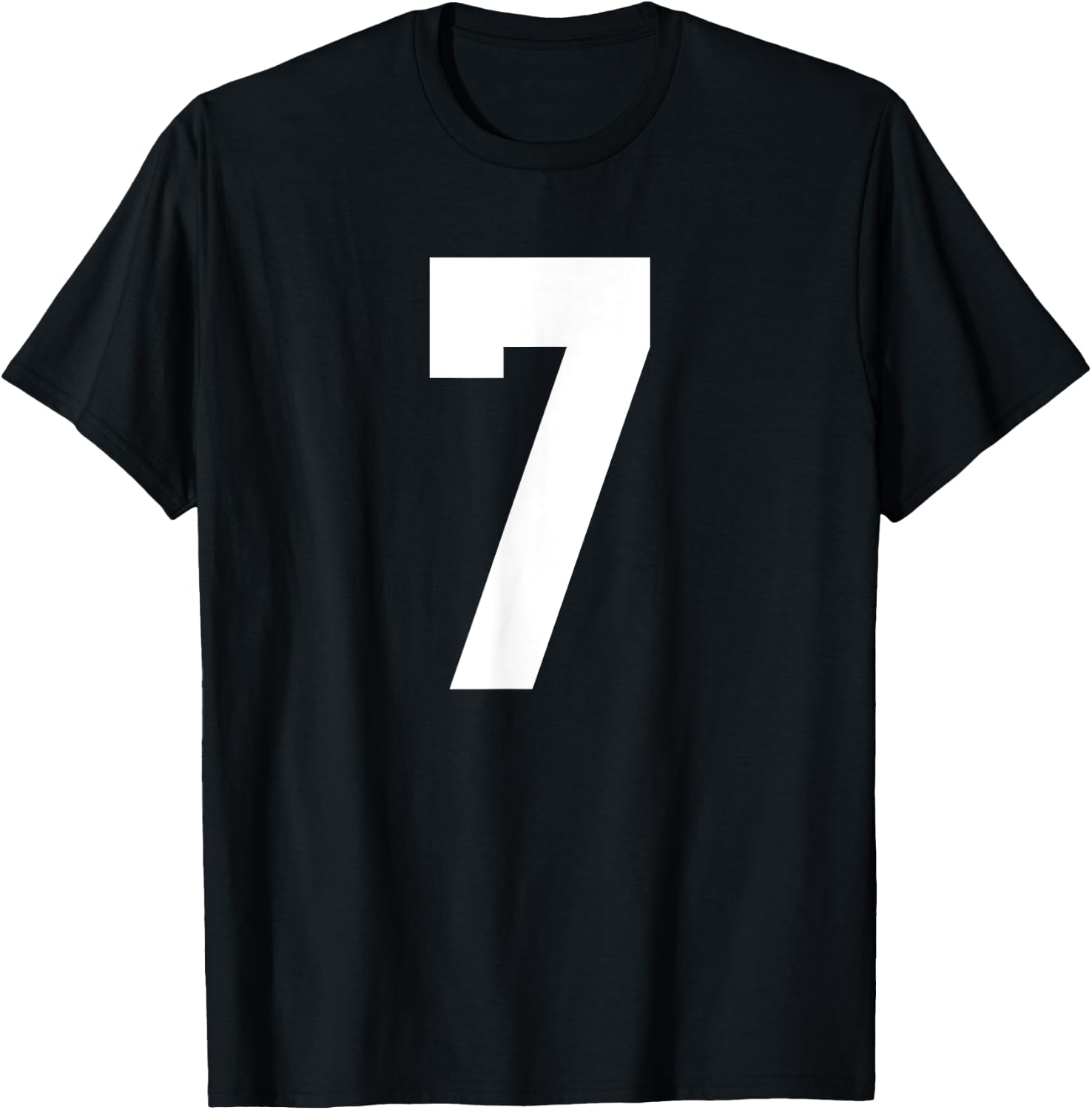 # 7 Team Sports Jersey Front & Back Number Player Fan T-Shirt - T-Shirt | Black