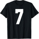 # 7 Team Sports Jersey Front & Back Number Player Fan T-Shirt - T-Shirt | Black