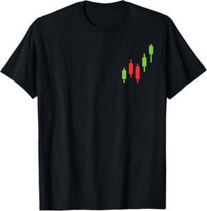Day Trader Wall Street Stock Market Simple Candlestick Chart T-Shirt - T-Shirt | Black