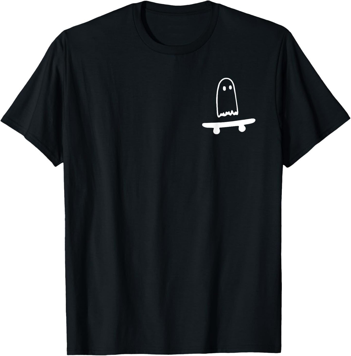 Ghost Skateboard Lazy Halloween Costume Funny Skateboarding T-Shirt - T-Shirt | Black