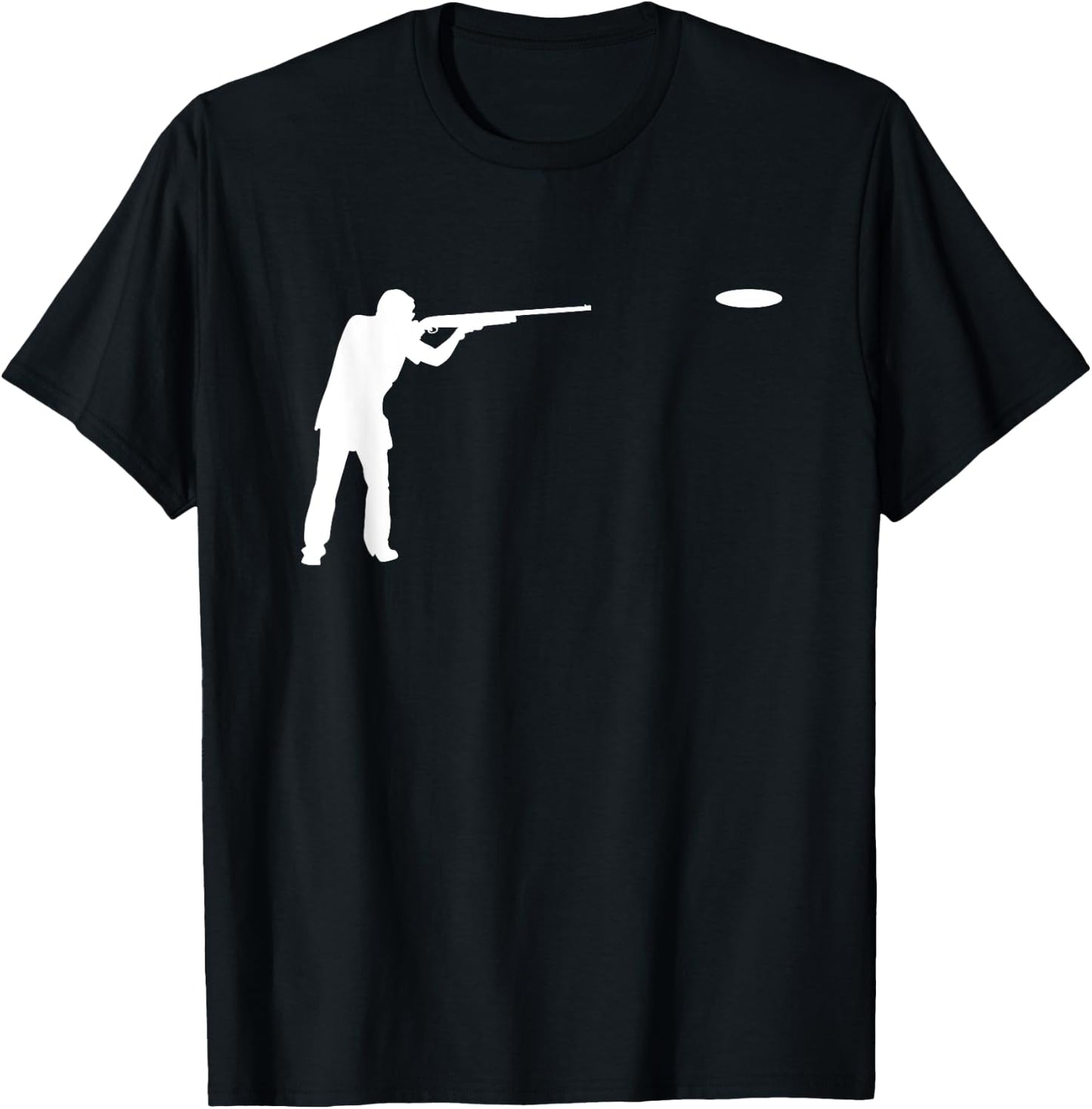 Silhouette Sporting Clays Player Pigeon Target Skeet Shooter T-Shirt - T-Shirt | Black