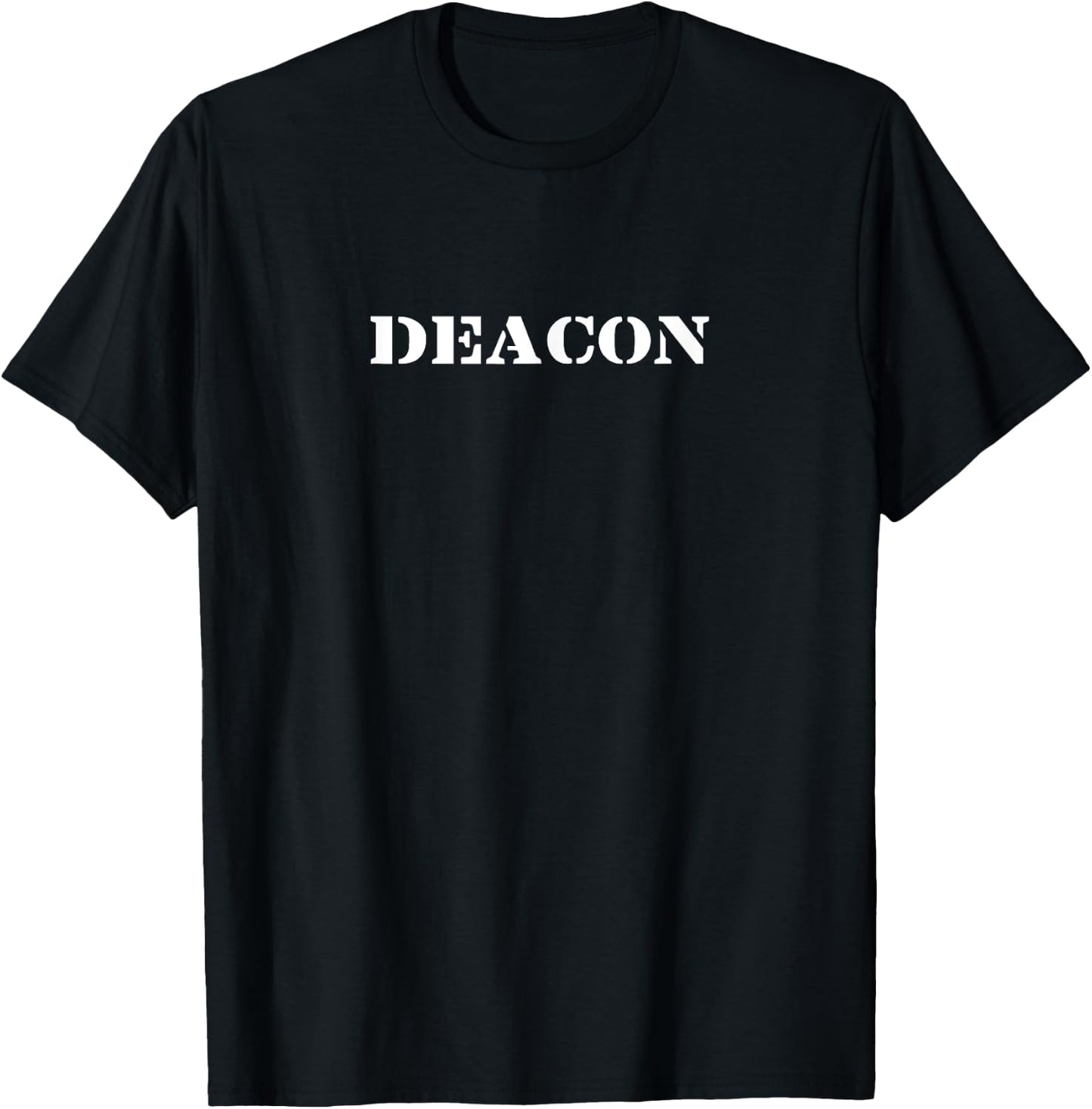 Deacon Design Christian Deacon - Men's Black Short Sleeve - Small - Church Occasion - Modern Letter Print - Cotton Blend - - Visit the Cross Light Design Co Shop T-Shirt - T-Shirt | Black