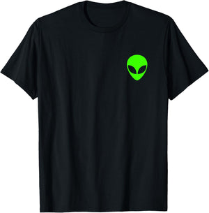 Funny Alien Head Pocket Halloween Costume Gift T-Shirt - T-Shirt | Black