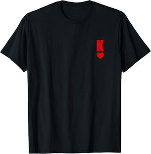 K Card King of Hearts Matching Couple Saint Valentine's Day T-Shirt - T-Shirt | Black