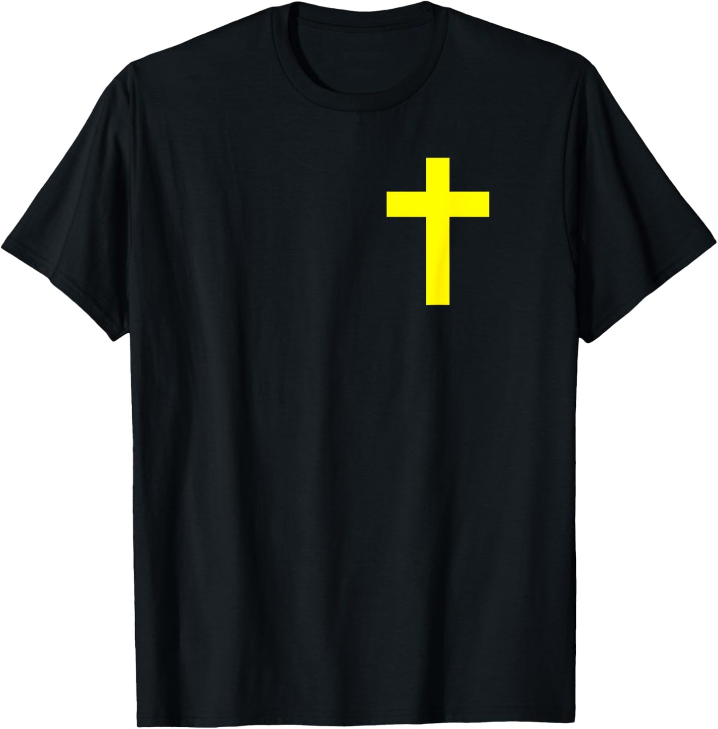 Yellow Cross Jesus Christ Christian Messiah God Christianity T-Shirt - T-Shirt | Black
