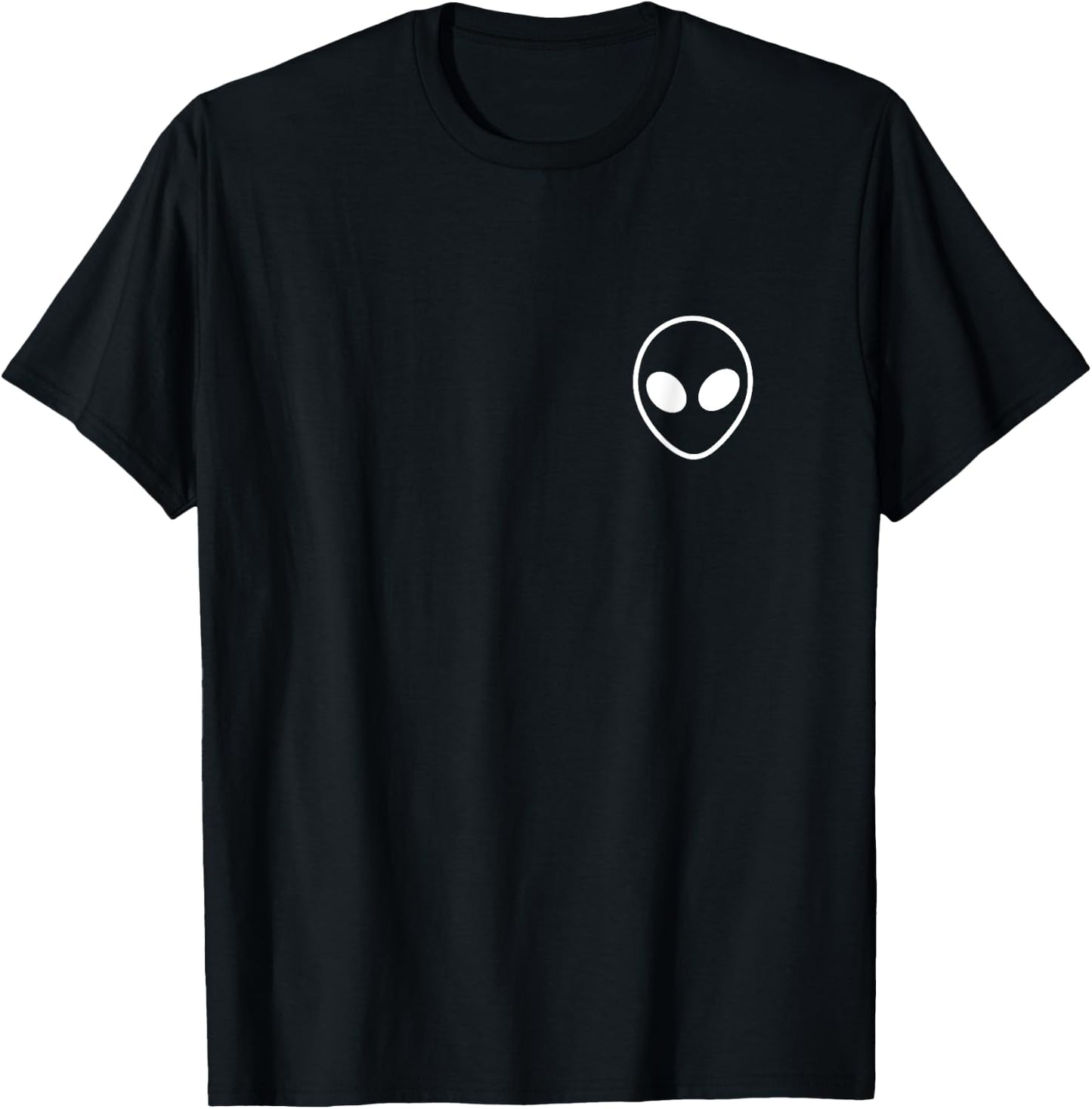 Alien Head - UFO - Minimalistic "Pocket Design" - Classic T-Shirt - T-Shirt | Black