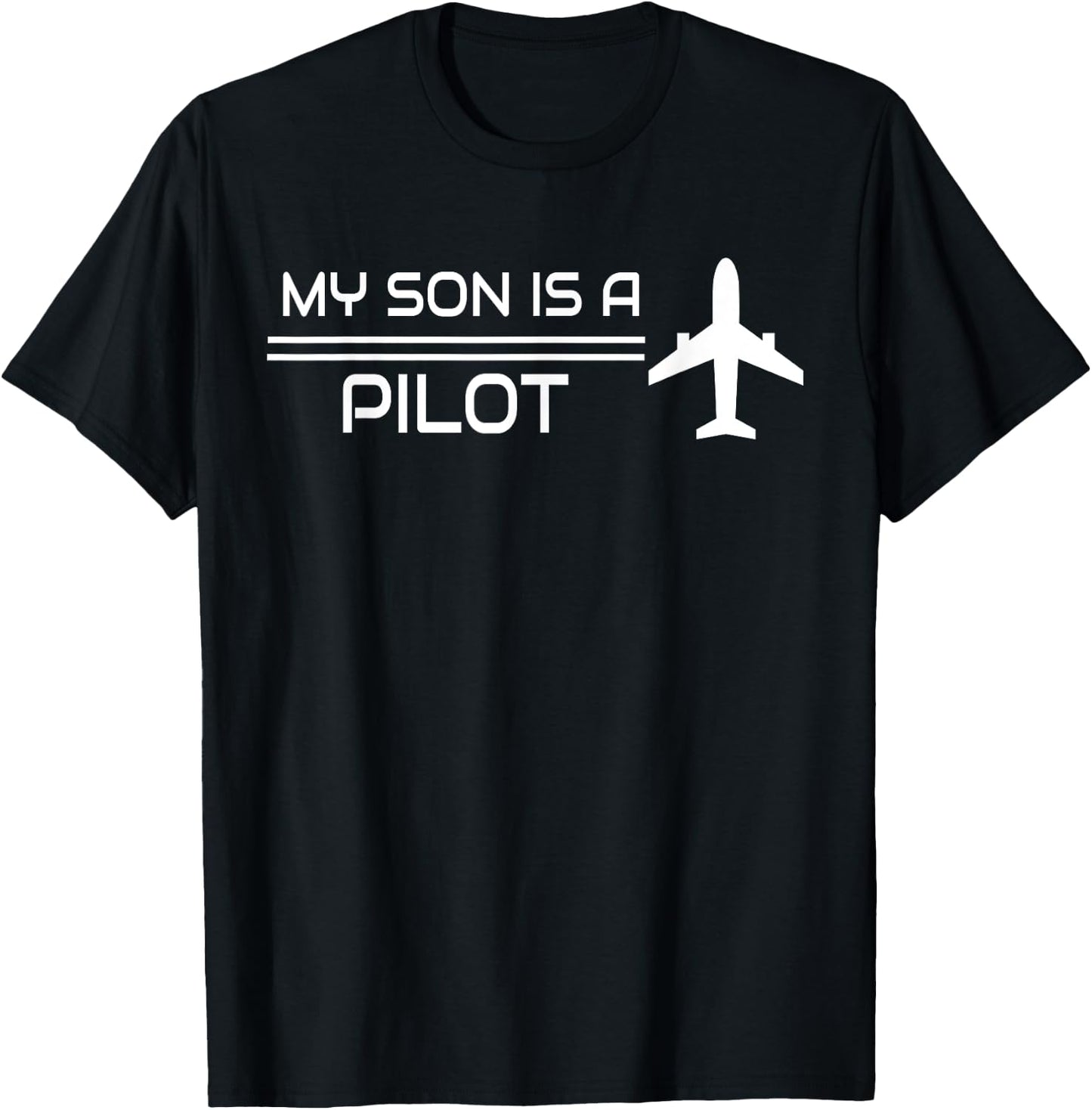 My Son Is The Captain Mom Dad Airplane Pilot Piloting T-Shirt - T-Shirt | Black