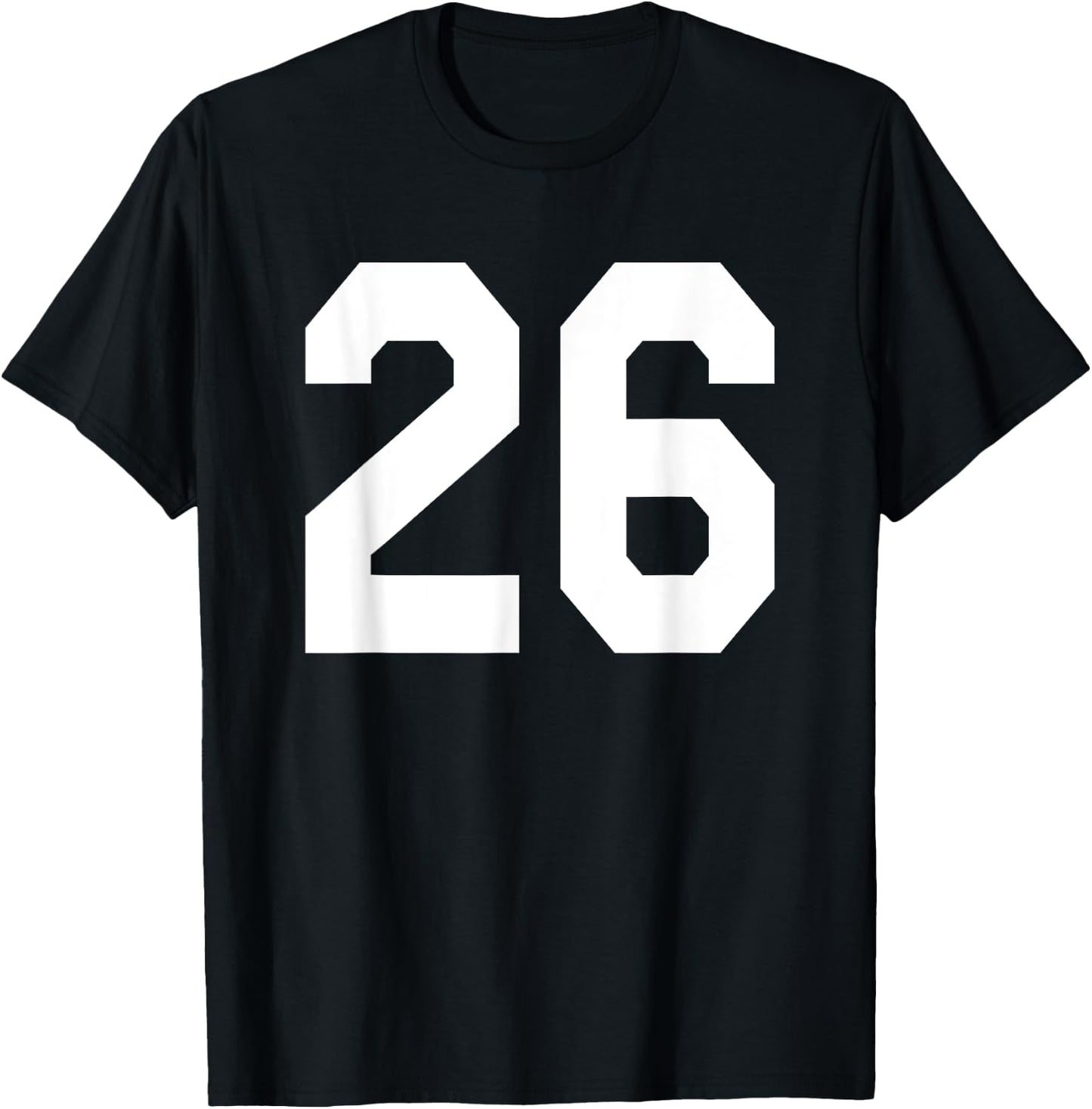 Number 26 Sports Jersey Front and Back Team Player T-Shirt - T-Shirt | Black