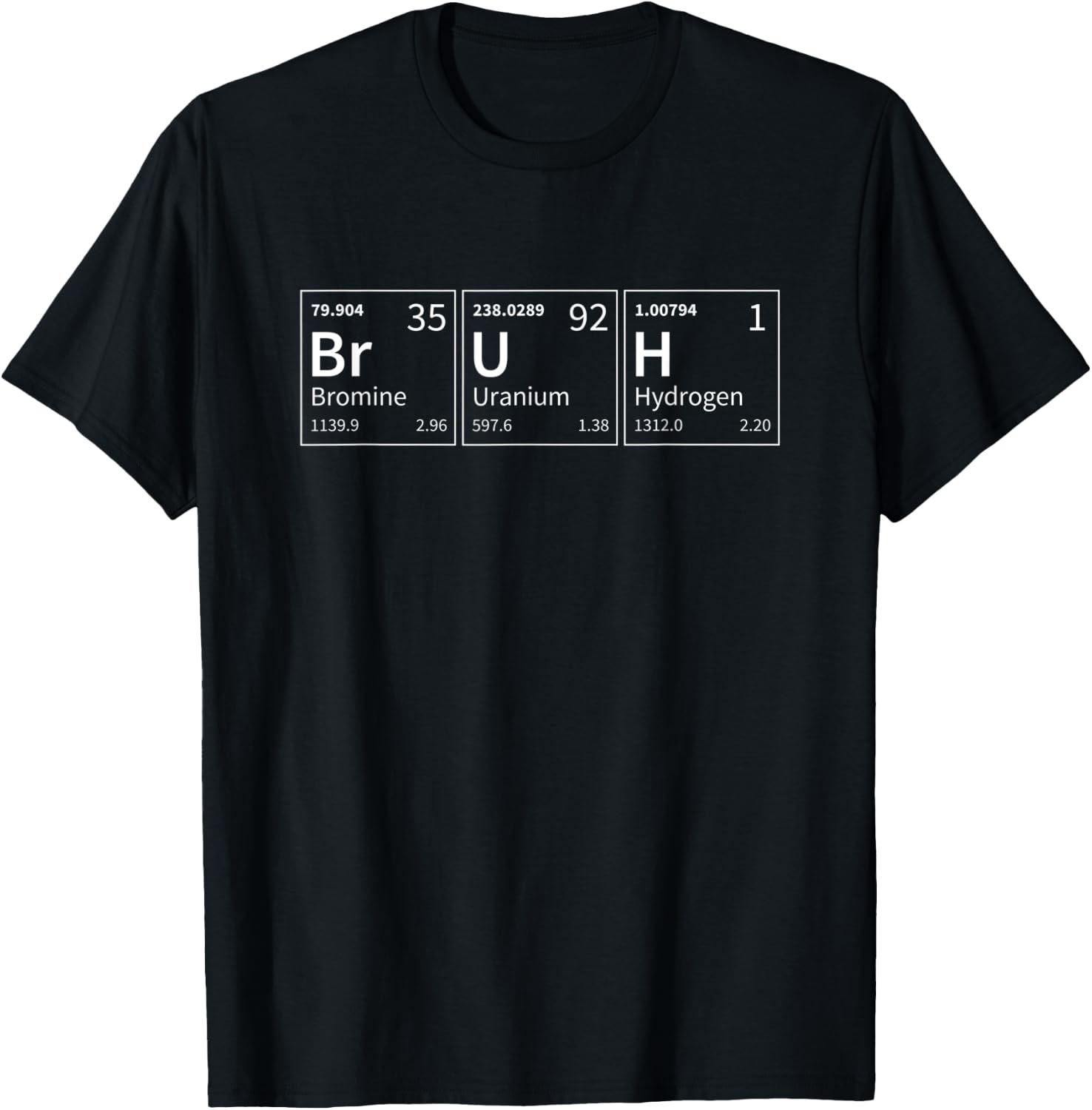 Bruh Meme Funny Chemical Elements Periodic Table T-Shirt - T-Shirt | Black